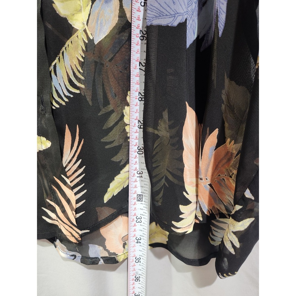 Lulus In‎ The Tropics Sheer Tropical Shirt Dress/Cover Up Size Medium - Picture 4 of 6